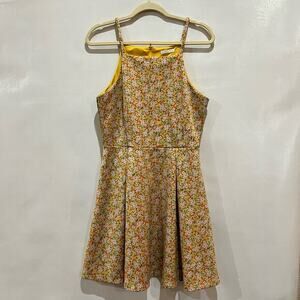 Copper Key Womens Yellow‎ Dress XL Floral Sleeveless Back Zipper